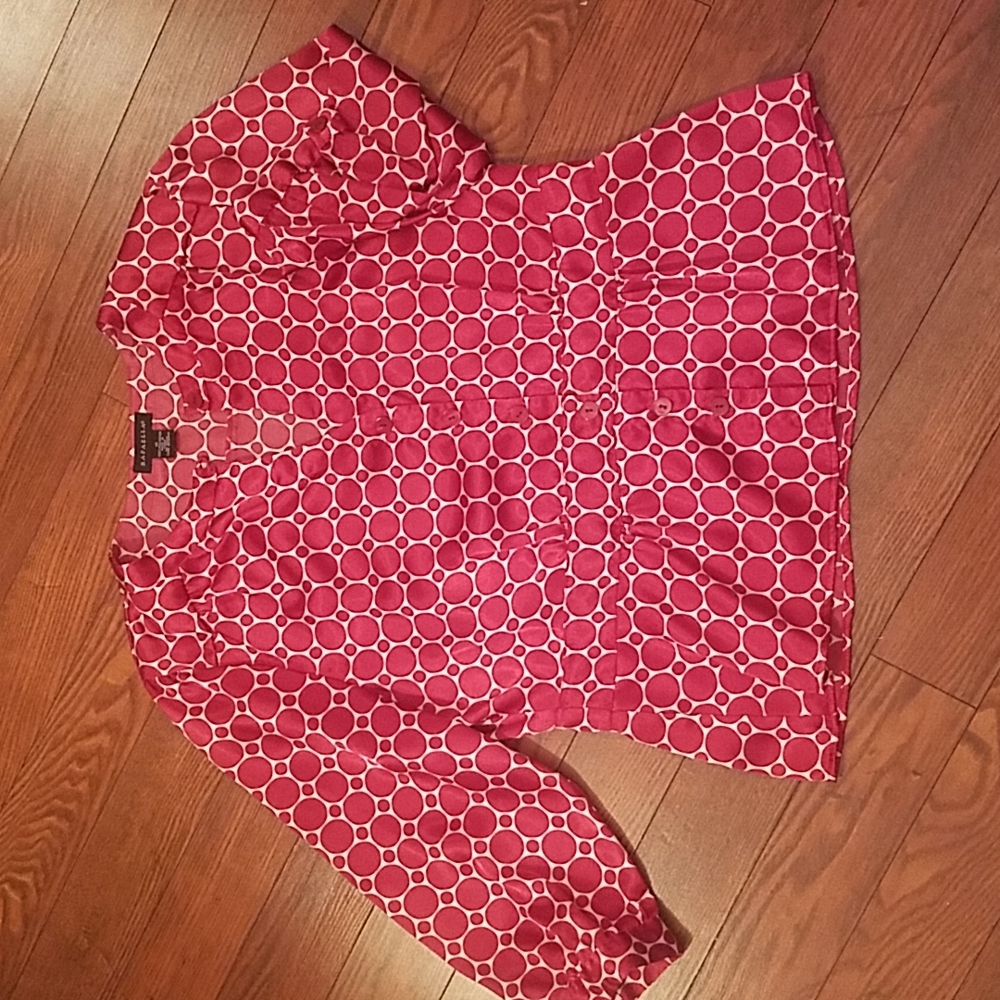 Rafaella red polka dot fitted blouse